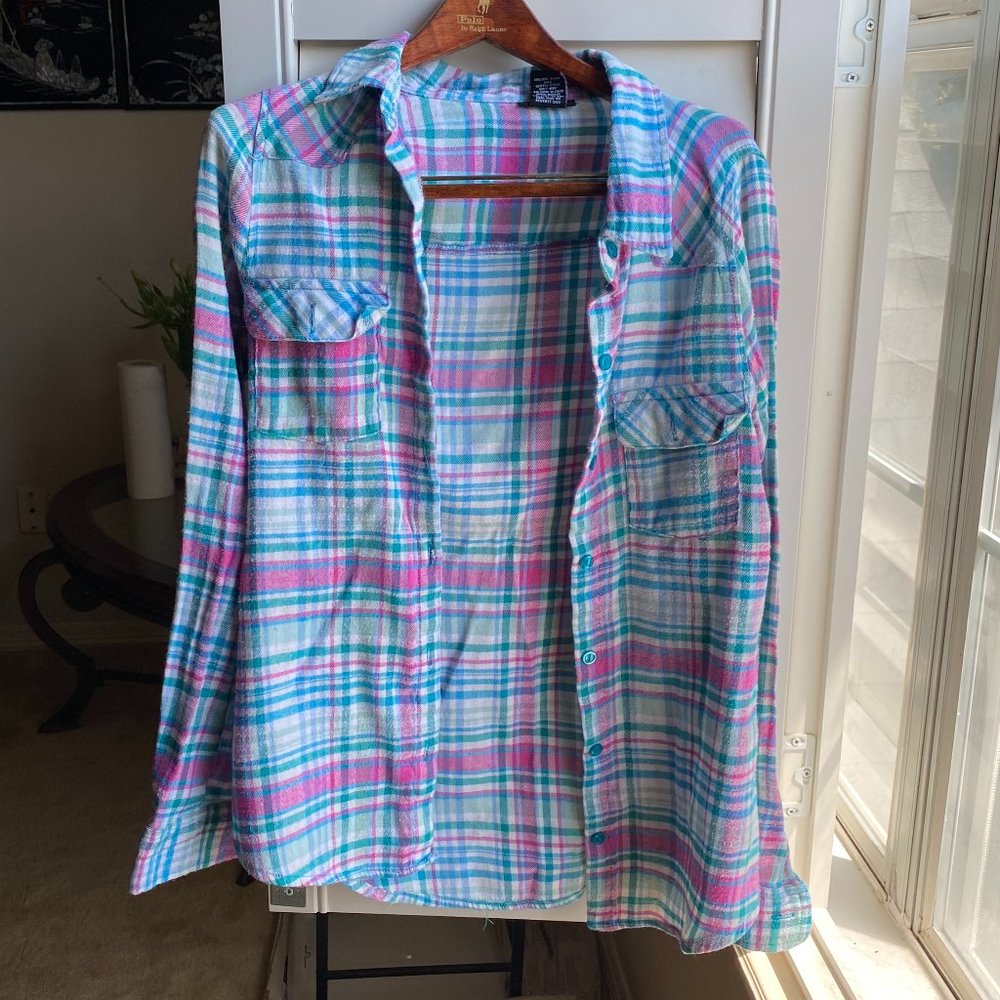 Rue21 Womens Long Sleeve Plaid Button Up
